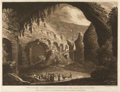 Zobacz w środku amfiteatru Vespasion w Rzymie Powszechnie nazywany Colosseo autorstwa Richard Cooper the Elder