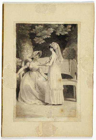 Dwie kobiety w ogrodzie autorstwa Richard Corbould