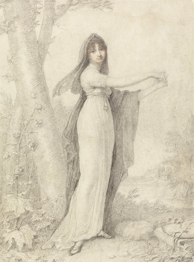 Portret damy stojącej w pobliżu jeziora autorstwa Richard Cosway