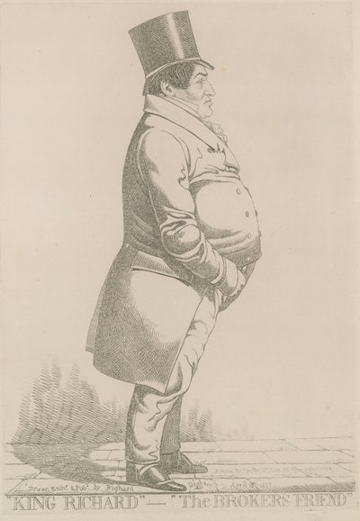 Richard uzdrawia (lub uzdrawia); Król Ryszard, przyjaciel brokera autorstwa Richard Dighton