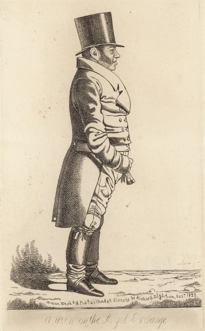 Richard Thornton; Widok na Royal Exchange autorstwa Richard Dighton