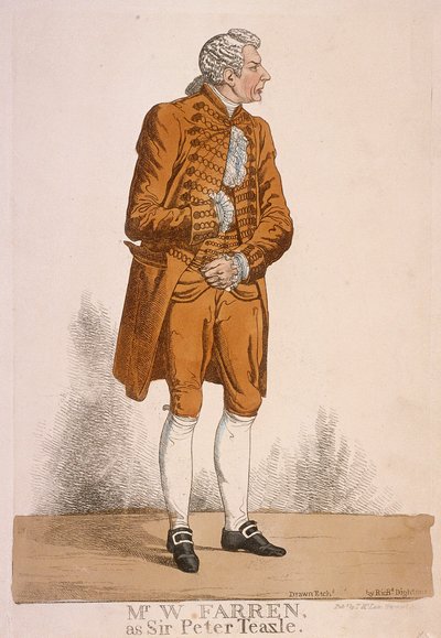 Aktor William Farren jako Sir Peter Teazle, 1824 autorstwa Richard Dighton