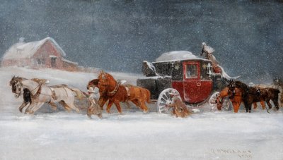 Trener w burzy śnieżnej autorstwa Richard Dodd Widdas
