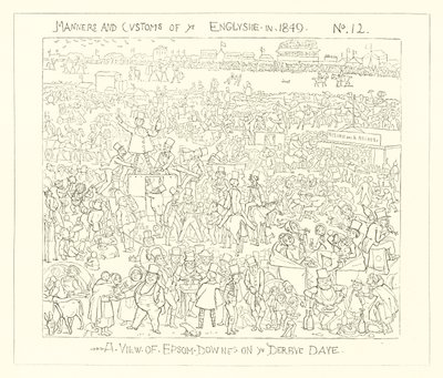 1849, Widok na Epsom Downs w dniu Derby autorstwa Richard Doyle