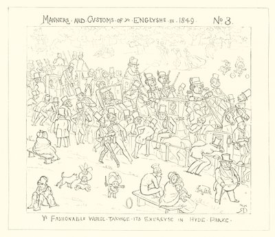 1849, modny świat ćwiczy w Hyde Parku autorstwa Richard Doyle
