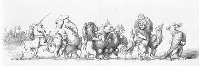 Symbole zwierzęce krajów odwiedzających Wielką Wystawę, 1851 autorstwa Richard Doyle