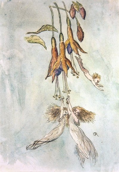Ucztowanie wśród fusii (akwarela na papierze) autorstwa Richard Doyle