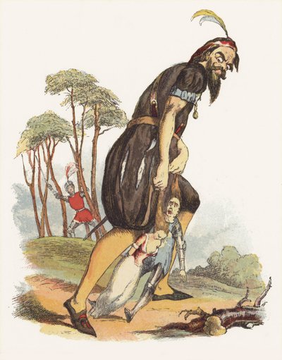 Ilustracja do Jacka The Giant Killer (kolor lito) autorstwa Richard Doyle