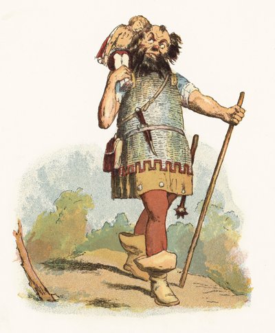Ilustracja do Jacka The Giant Killer (kolor lito) autorstwa Richard Doyle