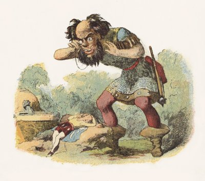 Ilustracja do Jacka The Giant Killer (kolor lito) autorstwa Richard Doyle