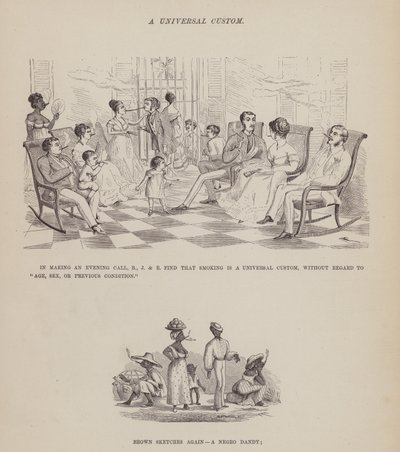 Strona z amerykańskiej trasy panów Browna, Jonesa i Robinsona (rycina) autorstwa Richard Doyle