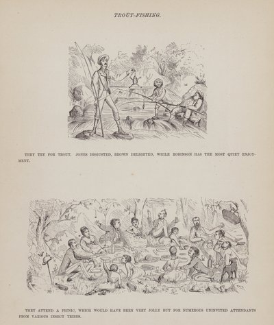 Strona z amerykańskiej trasy panów Browna, Jonesa i Robinsona (grawerunek) autorstwa Richard Doyle