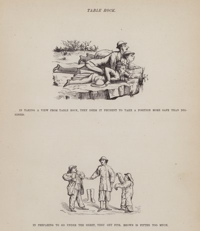 Strona z amerykańskiej trasy panów Browna, Jonesa i Robinsona (rycina) autorstwa Richard Doyle