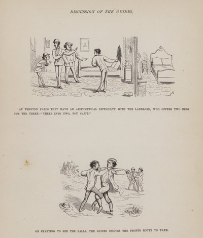 Strona z amerykańskiej trasy panów Browna, Jonesa i Robinsona (grawerunek) autorstwa Richard Doyle