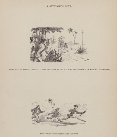 Strona z amerykańskiej trasy panów Browna, Jonesa i Robinsona (grawerunek) autorstwa Richard Doyle