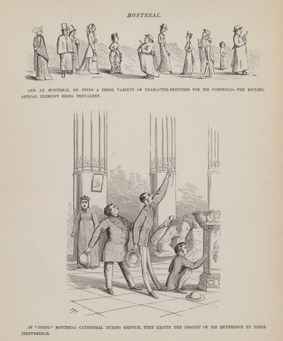 Strona z amerykańskiej trasy panów Browna, Jonesa i Robinsona (grawerunek) autorstwa Richard Doyle