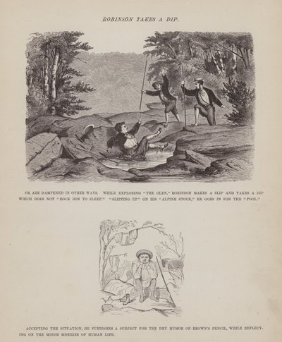 Strona z amerykańskiej trasy panów Browna, Jonesa i Robinsona (grawerunek) autorstwa Richard Doyle
