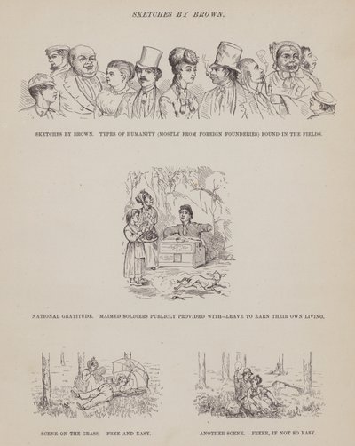 Strona z amerykańskiej trasy panów Browna, Jonesa i Robinsona (grawerunek) autorstwa Richard Doyle