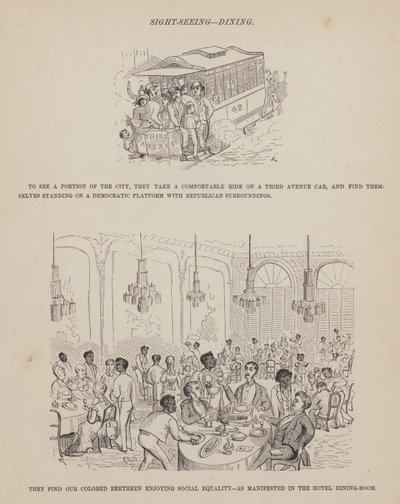 Strona z amerykańskiej trasy panów Browna, Jonesa i Robinsona (grawerunek) autorstwa Richard Doyle