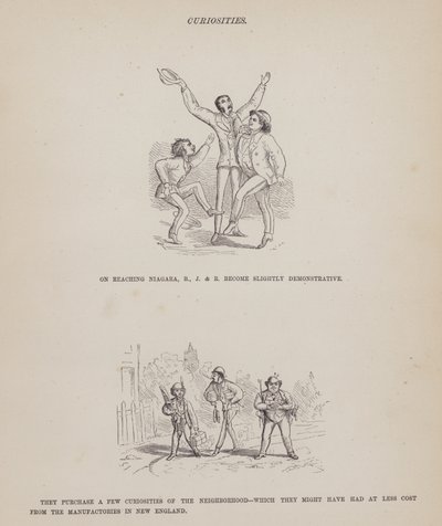 Strona z amerykańskiej trasy panów Browna, Jonesa i Robinsona (grawerunek) autorstwa Richard Doyle