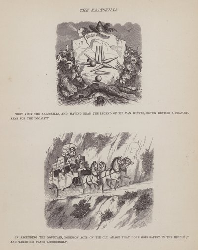 Strona z amerykańskiej trasy panów Browna, Jonesa i Robinsona (grawerunek) autorstwa Richard Doyle