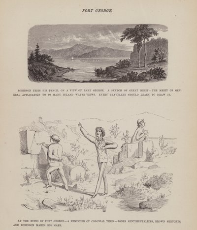 Strona z amerykańskiej trasy panów Browna, Jonesa i Robinsona (grawerunek) autorstwa Richard Doyle