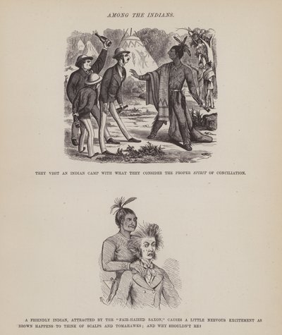 Strona z amerykańskiej trasy panów Browna, Jonesa i Robinsona (grawerunek) autorstwa Richard Doyle