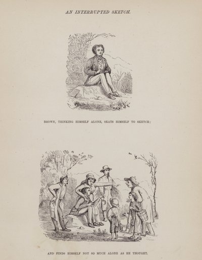 Strona z amerykańskiej trasy panów Browna, Jonesa i Robinsona (grawerunek) autorstwa Richard Doyle