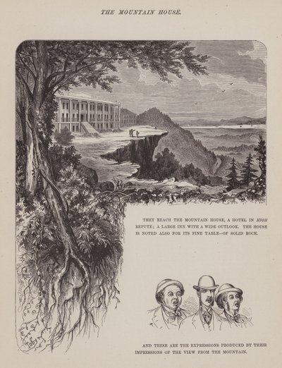 Strona z amerykańskiej trasy panów Browna, Jonesa i Robinsona (grawerunek) autorstwa Richard Doyle