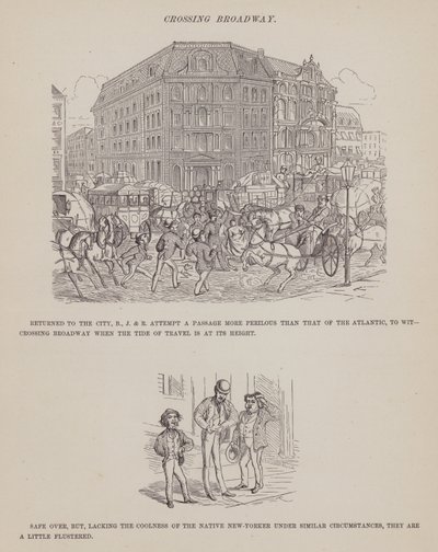 Strona z amerykańskiej trasy panów Browna, Jonesa i Robinsona (grawerunek) autorstwa Richard Doyle