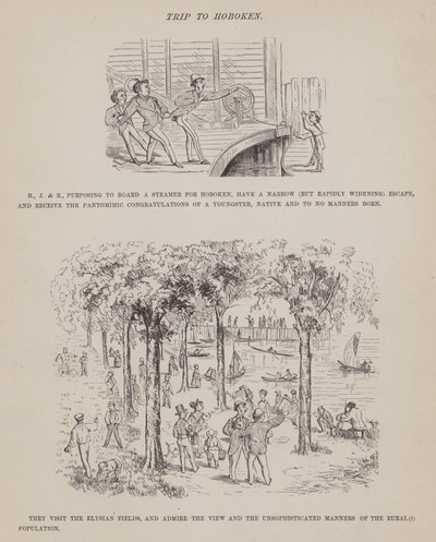 Strona z amerykańskiej trasy panów Browna, Jonesa i Robinsona (grawerunek) autorstwa Richard Doyle