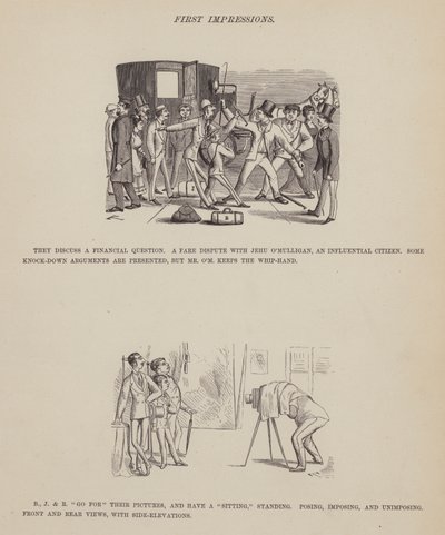 Strona z amerykańskiej trasy panów Browna, Jonesa i Robinsona (grawerunek) autorstwa Richard Doyle