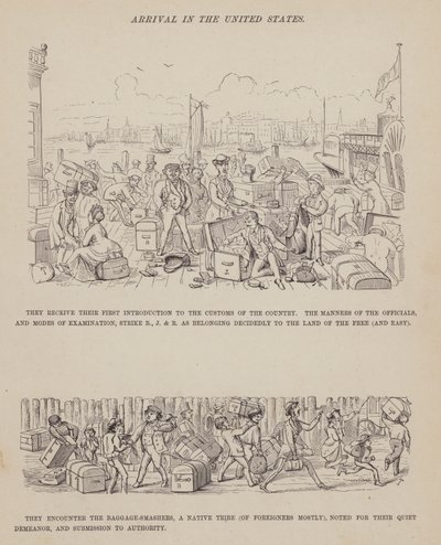 Strona z amerykańskiej trasy panów Browna, Jonesa i Robinsona (grawerunek) autorstwa Richard Doyle