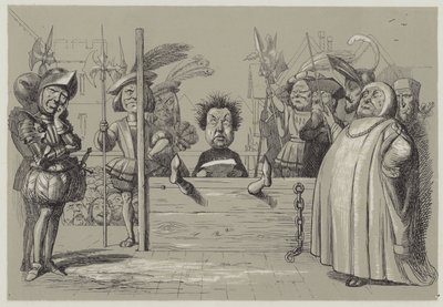 Perkin Warbeck czyta swoją spowiedź (akwatinta) autorstwa Richard Doyle