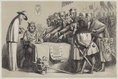 Podpisanie Magna Charta (akwatinta) autorstwa Richard Doyle