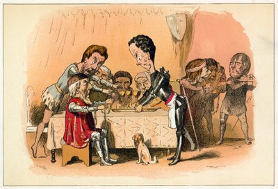 Czarny Książę czeka na swojego więźnia króla Jana autorstwa Richard Doyle