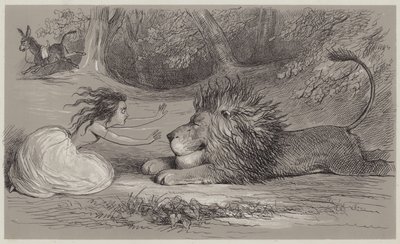 Una i lew (akwatinta) autorstwa Richard Doyle