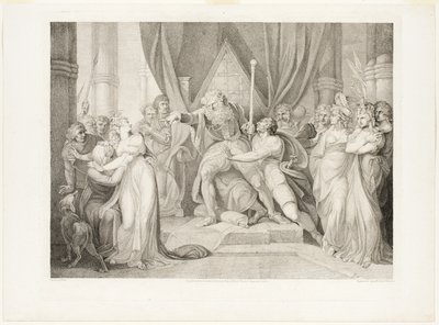 Lear wyrzuca swoją córkę Cordelię autorstwa Richard Earlom