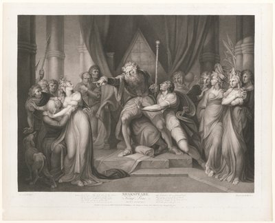 Lear wyrzuca swoją córkę Cordelię autorstwa Richard Earlom