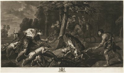 Polowanie na dzika kalidońskiego, z galerii Houghton autorstwa Richard Earlom