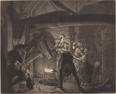 Żelazna kuźnia autorstwa Richard Earlom after Joseph Wright