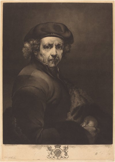 Rembrandt, Autoportret autorstwa Richard Earlom after Rembrandt van Rijn