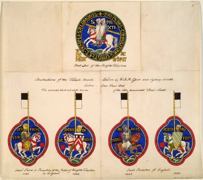 Pieczęcie templariuszy z 1180, 1203, 1224, 1234, 1845 autorstwa Richard Hamilton Essex