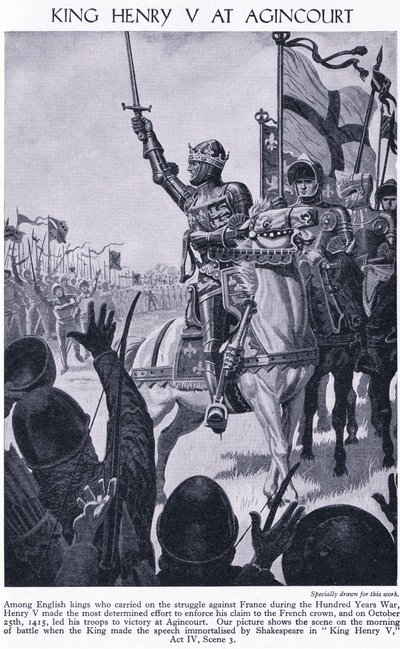 Król Henryk w Agincourt 1415 AD, c.1950 autorstwa Richard Henry Brock