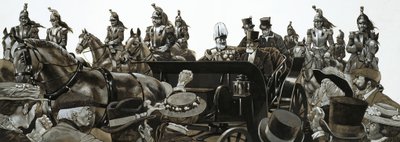 Tłumy wiwatowały i gwizdały, gdy król Edward przejeżdżał w stanie spoczynku przez Paryż autorstwa Richard Hook