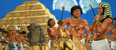 Imhotep, astronom i architekt, z faraonem Zoserem autorstwa Richard Hook