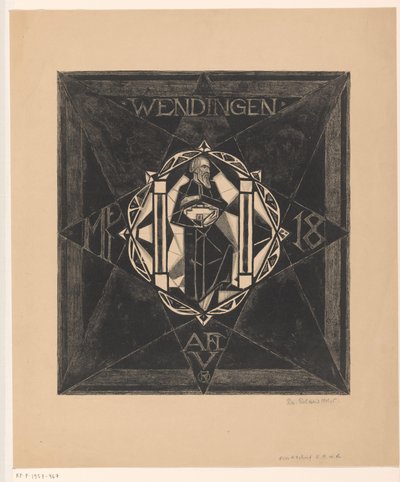 Projekt okładki dla: Wendingen, 1918 autorstwa Richard Nicolaüs Roland Holst (signed by artist)