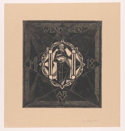 Projekt okładki dla: Wendingen, 1918 autorstwa Richard Nicolaüs Roland Holst (signed by artist)