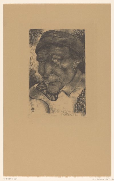 Brabant ustawiający pułapki na ryby (oryginalny tytuł na obiekcie) Typy Brabancji (oryginalny tytuł serii) autorstwa Richard Nicolaüs Roland Holst