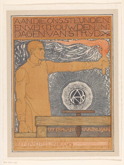 Mężczyzna trzymający pochodnię autorstwa Richard Nicolaüs Roland Holst